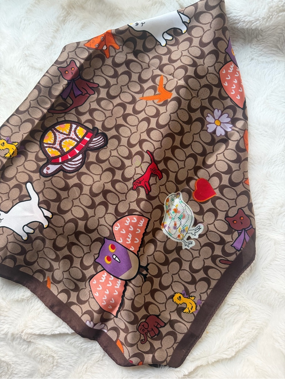 New! Coach C monogram Novelty print  Scarf - Picture 2 of 3